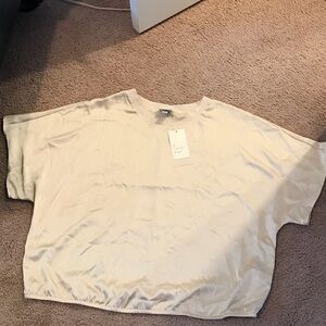 a new day Women's Beige Short Sleeve Tee silky like